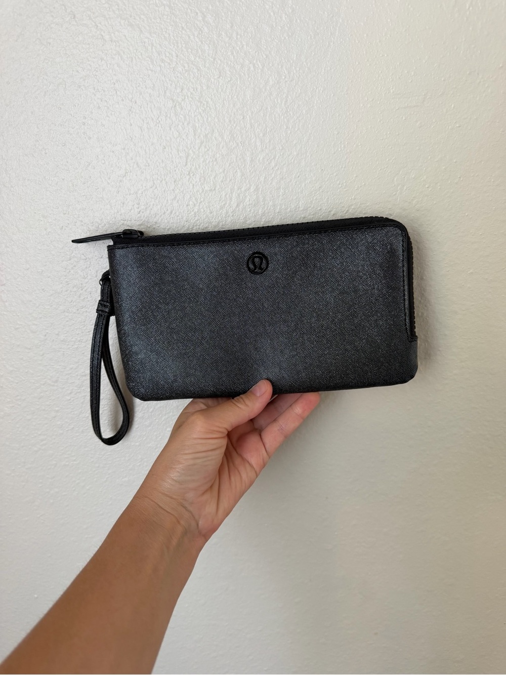 lululemon athletica Black Zip Wristlet with Logo
